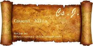Csucsi Júlia névjegykártya